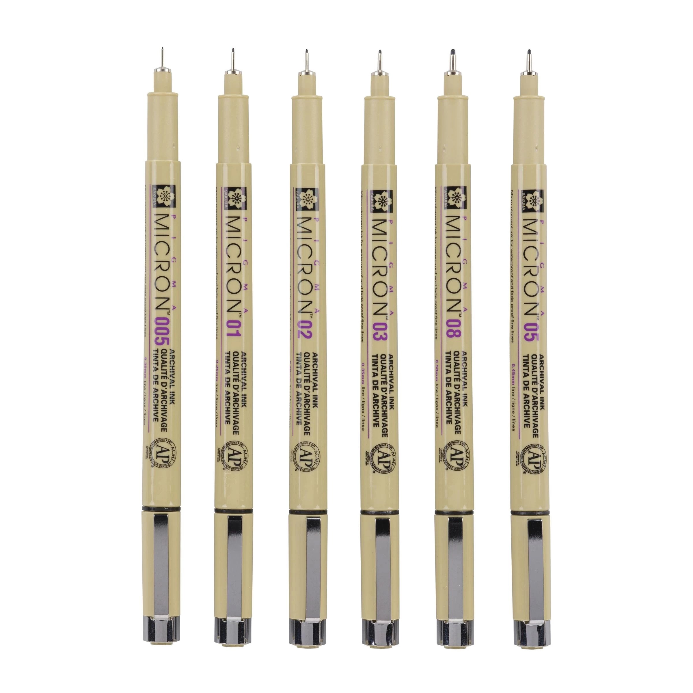Pigma Micron Черни тънкописци : 6 Броя - POXSDK6