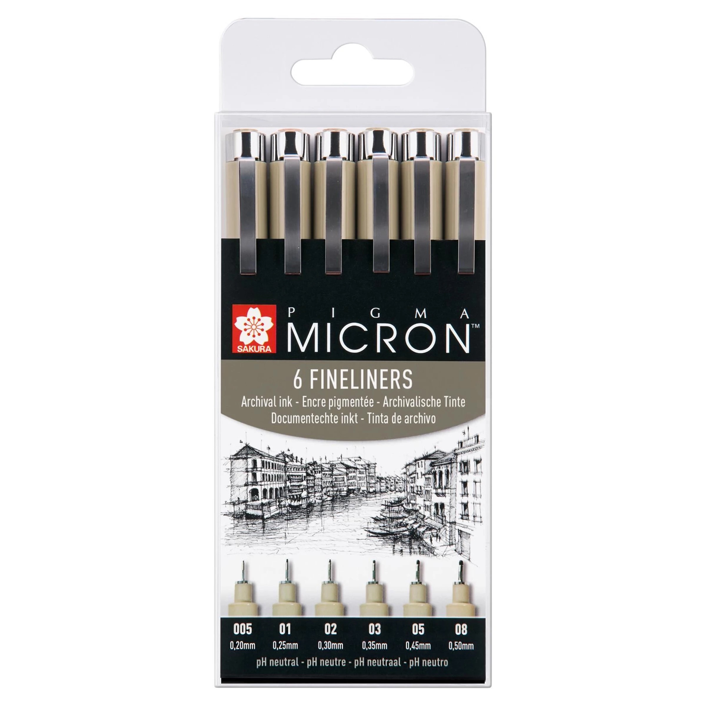 Pigma Micron Черни тънкописци : 6 Броя - POXSDK6