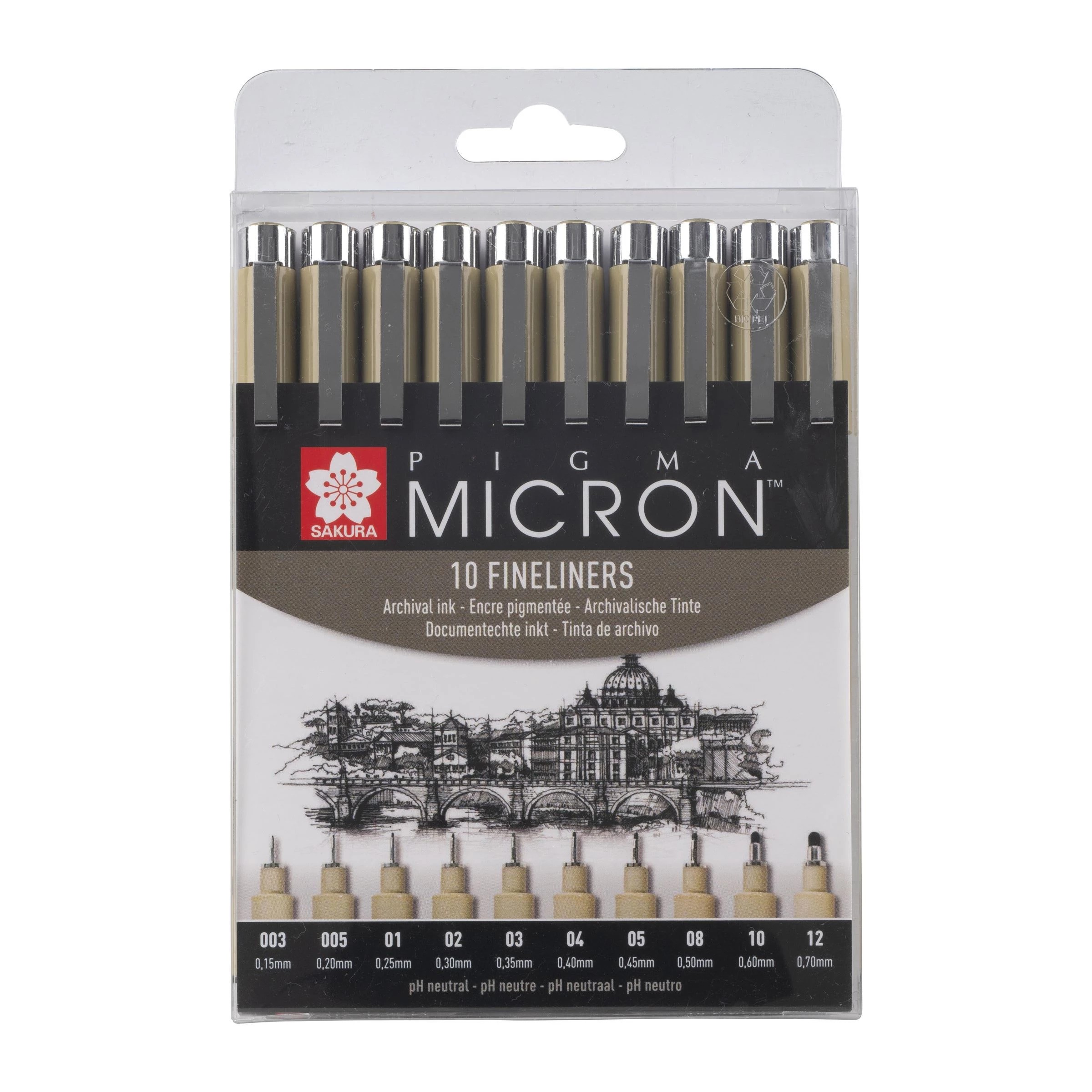 Pigma Micron Черни тънкописци : 10 Броя