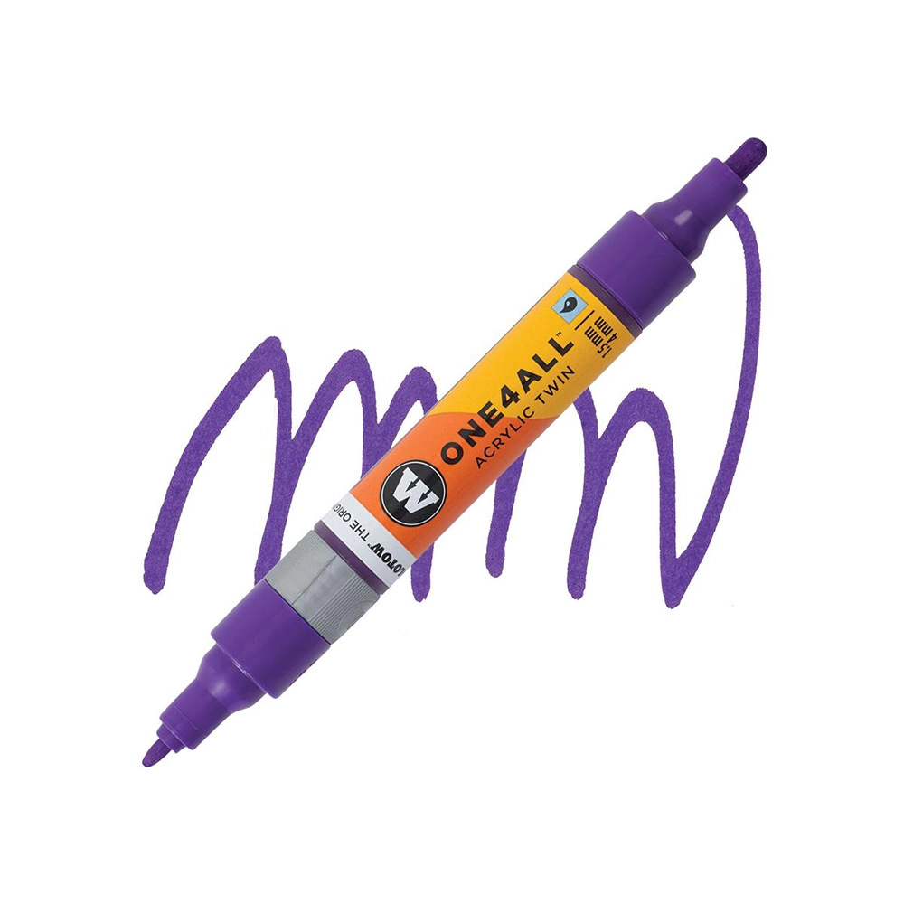 Molotow ONE4ALL Acryl Twin двустранен акрилен маркер, 1,5 + 4 мм, касис