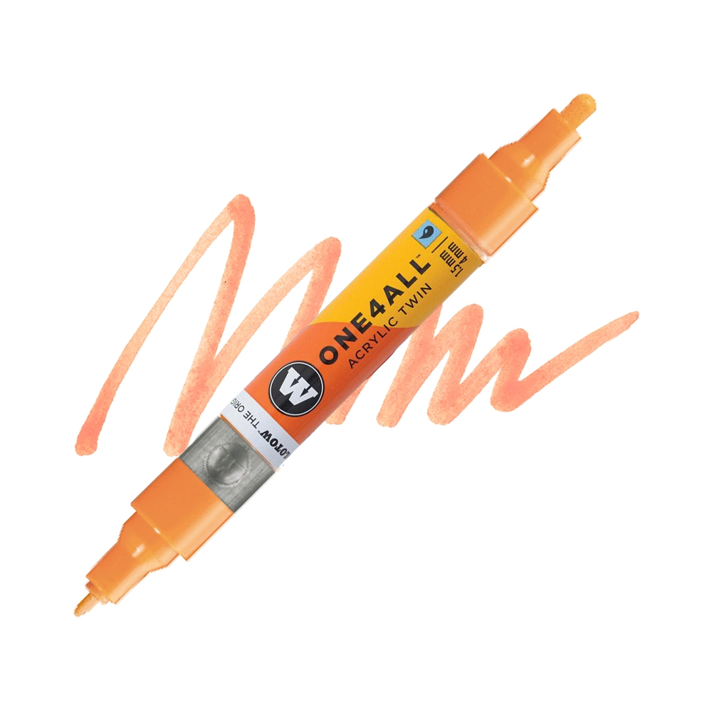 Molotow ONE4ALL Acryl Twin двустранен акрилен маркер, 1,5 + 4 мм, Goldfish