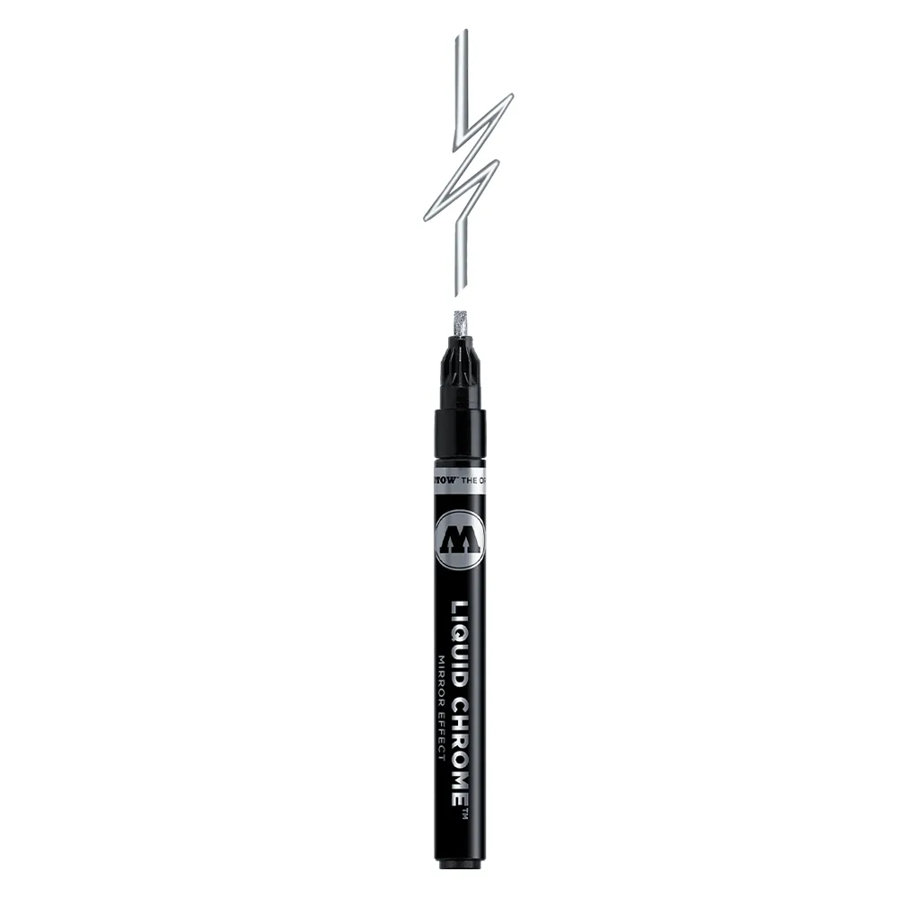 MOLOTOW LIQUID CHROME Маркер 4 mm – Течен хром с огледален ефект, алкохолна основа